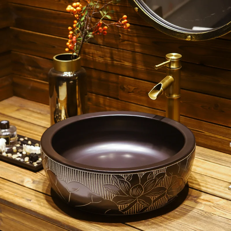 Antique Art Above Counter Basin High-end Wash Basin Hotel Bathroom Wash Basin Household Light Luxury Wash Basin
Antique Art Above Counter Basin High-end Wash Basin Hotel Bathroom Wash Basin Household Light Luxury Wash Basin