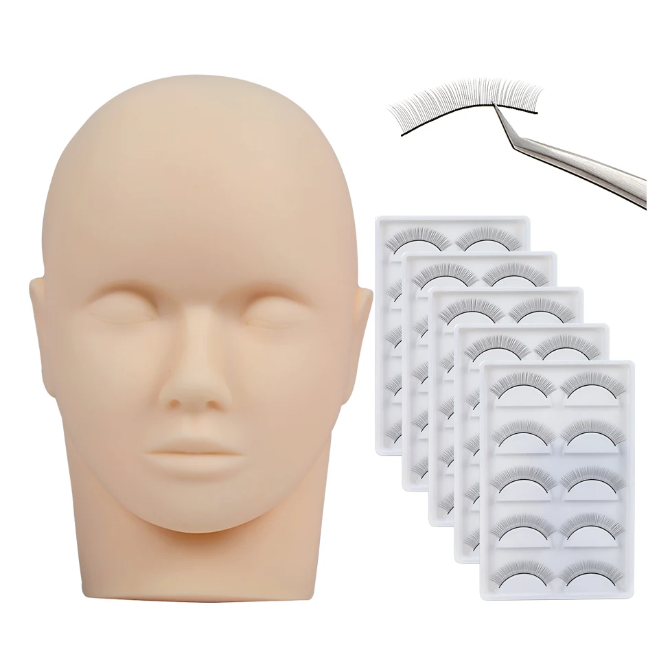 Silicone Mannequin Model Head Beginner Training Set with Practice False Lashes Extension Makeup Grafted Lashes Training Tools
Silicone Mannequin Model Head Beginner Training Set with Practice False Lashes Extension Makeup Grafted Lashes Training Tools