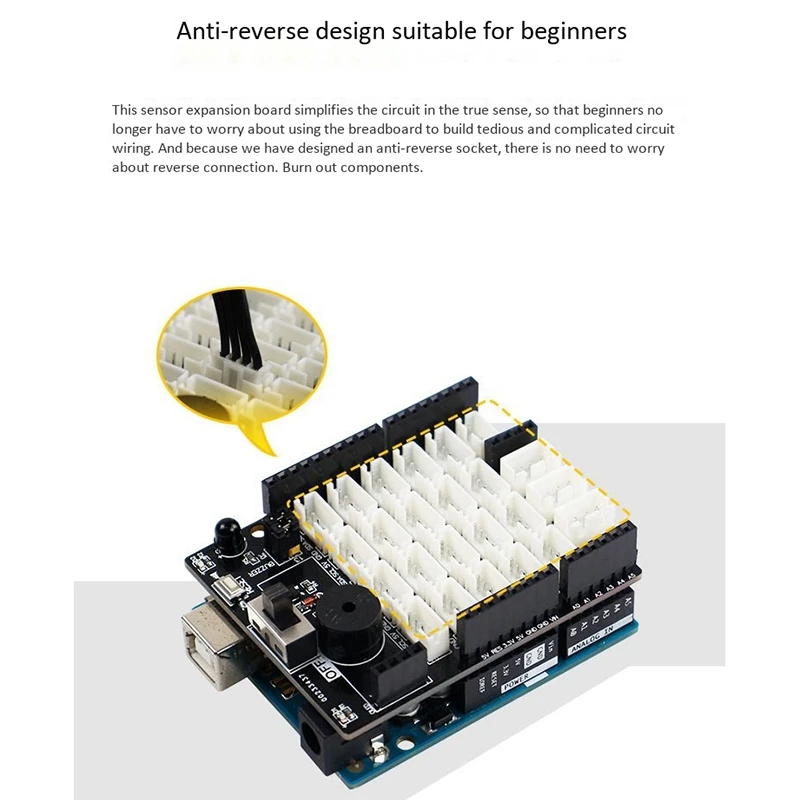 for UNO Sensor Expansion Board Anti-Reverse Wiring IO Module Development Board PH2.0 Cable Connection
for UNO Sensor Expansion Board Anti-Reverse Wiring IO Module Development Board PH2.0 Cable Connection