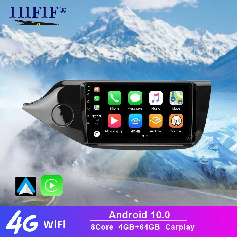 Автомобильный радиоприемник 6G + 128G QLED 4G Carplay Android 10 мультимедийный видеоплеер