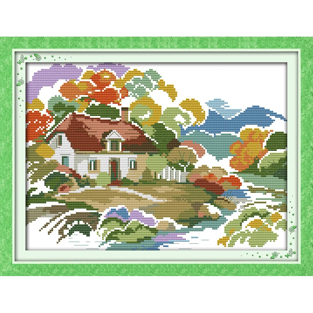 Everlasting Love Jungle Cottages Chinese Cross Stitch Kits Ecological Cotton Fabric 11CT DIY Christmas Decorations For Home Gift 
Everlasting Love Jungle Cottages Chinese Cross Stitch Kits Ecological Cotton Fabric 11CT DIY Christmas Decorations For Home Gift