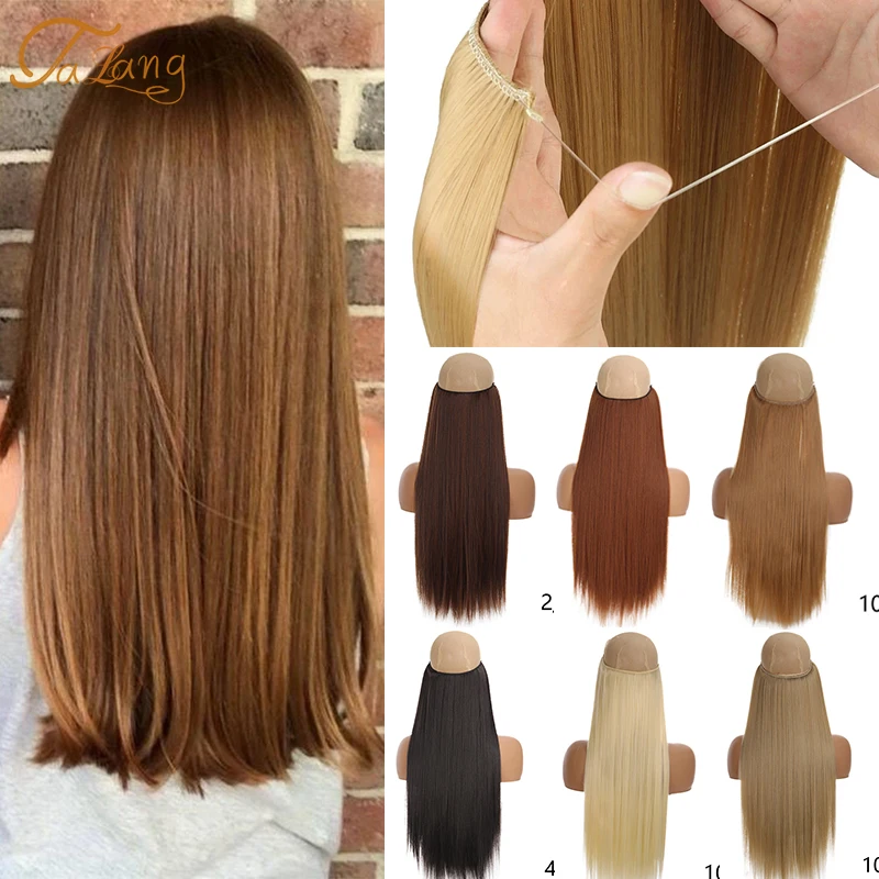 TaLang Women's Invisible Fish Line Clip in One Piece Hair Extension Natural Wavy Long High Temperature Synthetic Fake Hairpiece
TaLang Women's Invisible Fish Line Clip in One Piece Hair Extension Natural Wavy Long High Temperature Synthetic Fake Hairpiece