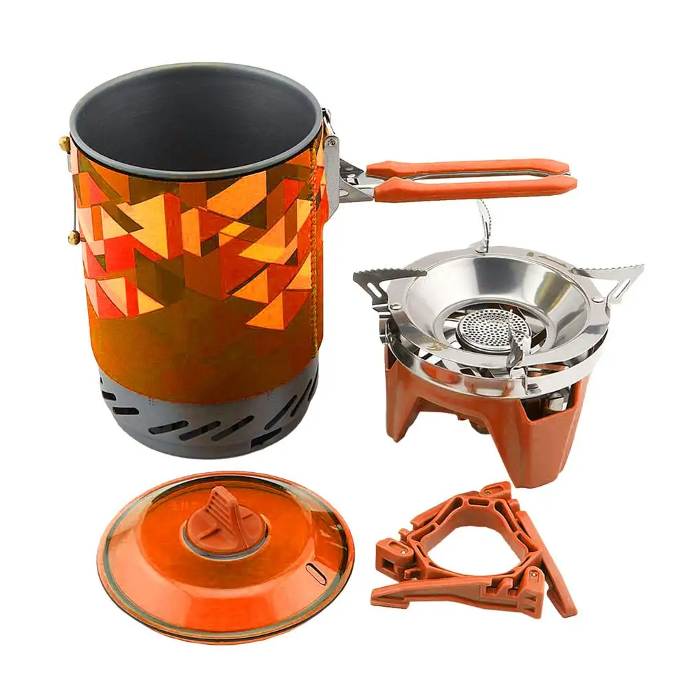 Outdoor Camping Stove - Portable Integrated Cooking System With Heat Exchanger Mini Windproof Picnic Jet Burner For Hiking/Bac
Outdoor Camping Stove - Portable Integrated Cooking System With Heat Exchanger Mini Windproof Picnic Jet Burner For Hiking/Bac