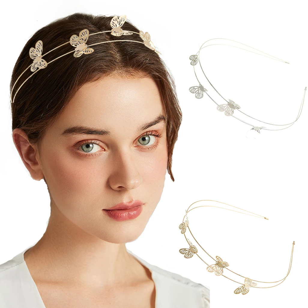 Double Alloy Butterfly Hair Hoop Metallic Gold and Silver Hair Hoop Fashion Headdress Women's Hair Accessories Girls Head Wrap
Double Alloy Butterfly Hair Hoop Metallic Gold and Silver Hair Hoop Fashion Headdress Women's Hair Accessories Girls Head Wrap