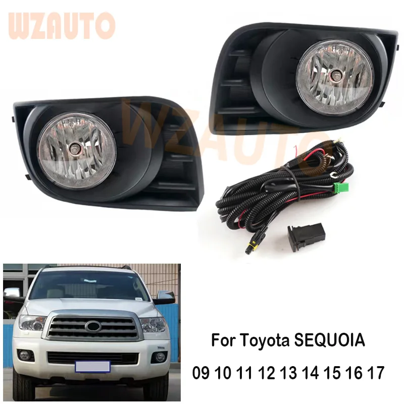 Комплект галогенных противотуманных фар на передний бампер автомобиля, передние противотуманные фары с проводкой, внешний свет для Toyota Sequoia 2009-2017
Комплект галогенных противотуманных фар на передний бампер автомобиля, передние противотуманные фары с проводкой, внешний свет для Toyota Sequoia 2009-2017