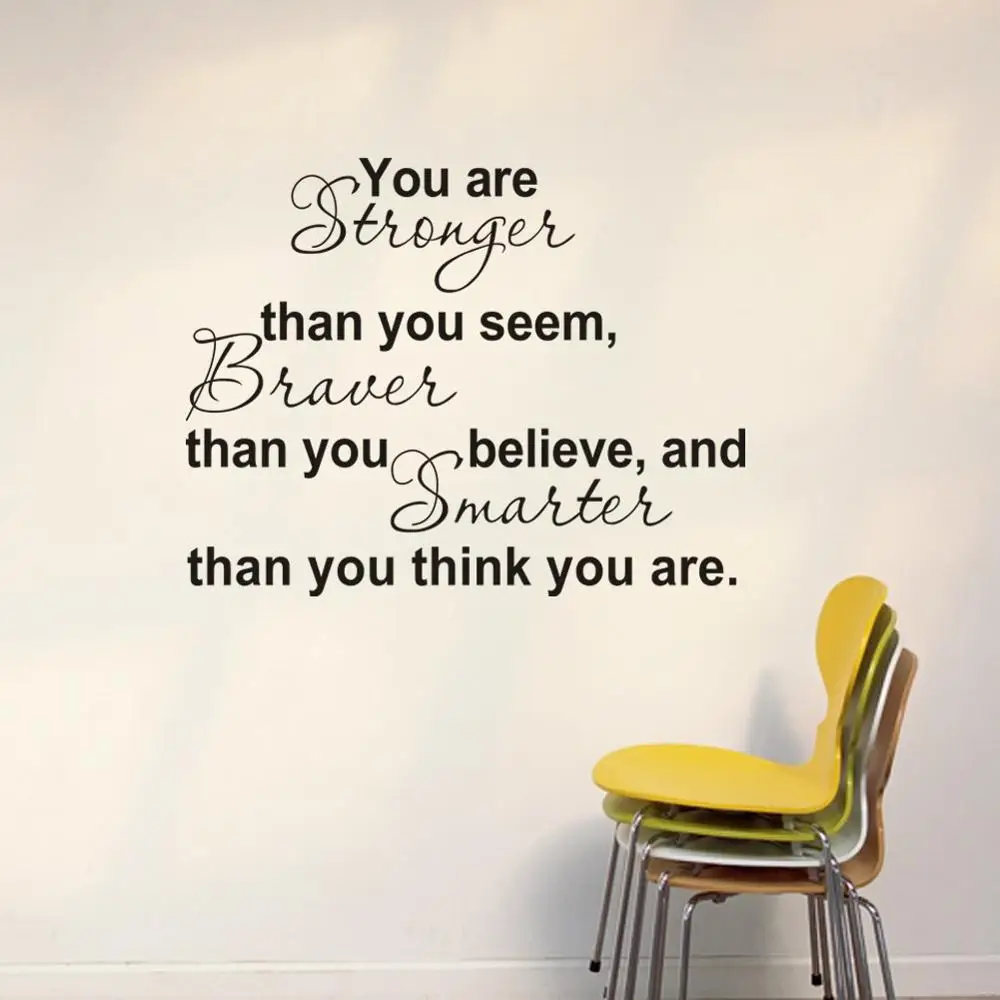 English Quotes'You Are Stronger 'Wall Sticker, Bedroom Living Room Home Decor Decals Art Wallpaper Removable Stickers
English Quotes'You Are Stronger 'Wall Sticker, Bedroom Living Room Home Decor Decals Art Wallpaper Removable Stickers