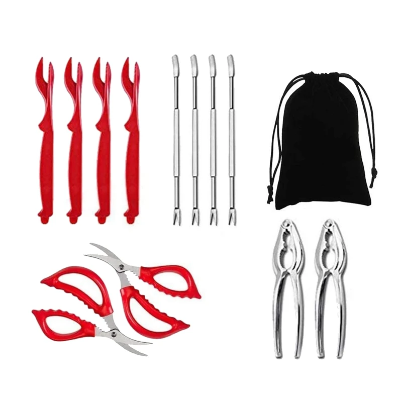 Seafood Tools Set,Crab Leg Crackers Tools Nut Cracker Forks Lobster Leg Sheller Kitchen Accessories
Seafood Tools Set,Crab Leg Crackers Tools Nut Cracker Forks Lobster Leg Sheller Kitchen Accessories