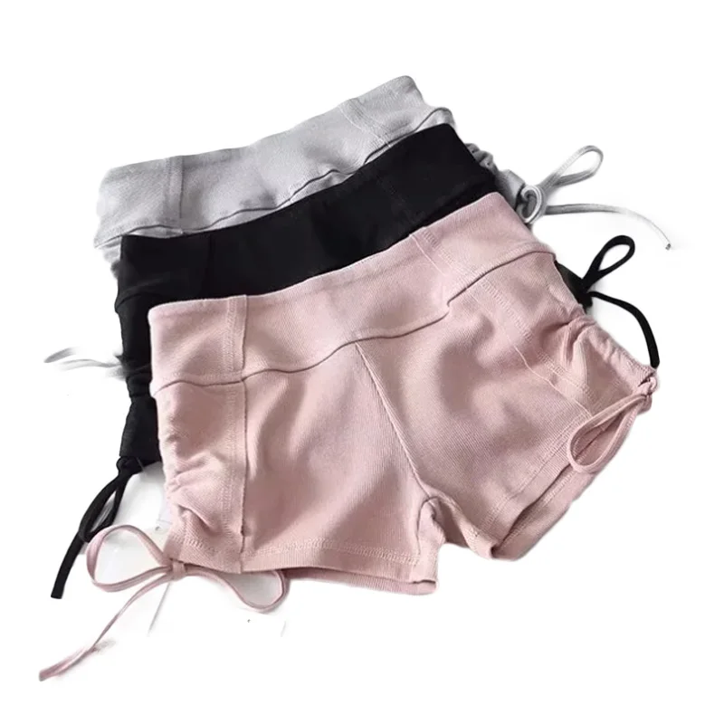 Knit shorts ladies clothing side lace fashion beachwear shorts high waist drawstring slim fit sexy hip shorts soft 
Knit shorts ladies clothing side lace fashion beachwear shorts high waist drawstring slim fit sexy hip shorts soft