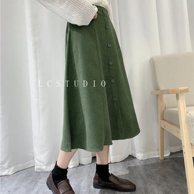 Осенне-зимняя Хлопковая женская Вельветовая однотонная зеленая трапециевидная юбка, Женская длинная юбка с высокой талией, винтажная юбка ... 
Осенне-зимняя Хлопковая женская Вельветовая однотонная зеленая трапециевидная юбка, Женская длинная юбка с высокой талией, винтажная юбка ...