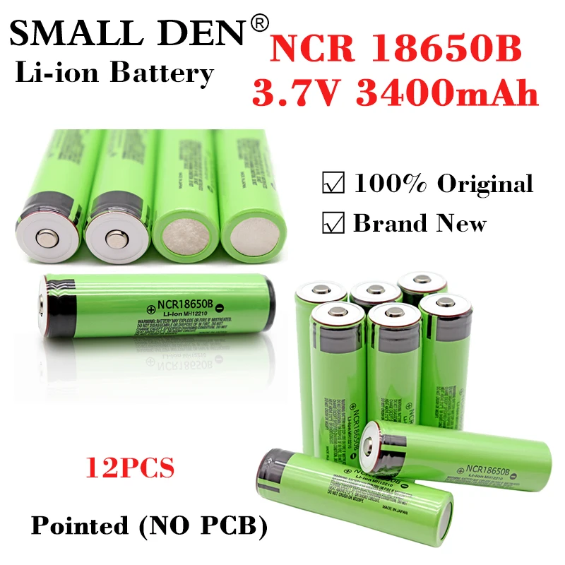 100% NEW Original NCR18650B 3.7V 3400mAh Li-ion 18650 Rechargeable Battery Used for Flashlight batteries With Pointed (NO PCB)
100% NEW Original NCR18650B 3.7V 3400mAh Li-ion 18650 Rechargeable Battery Used for Flashlight batteries With Pointed (NO PCB)