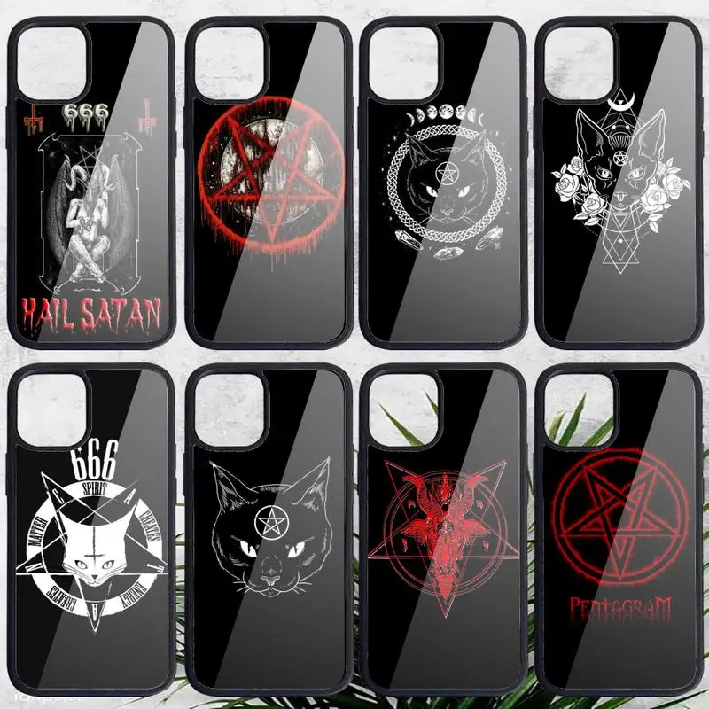 

Pentagram 666 Demonic Satanic Phone Cases PC for iPhone 11 12 pro XS MAX 8 7 6 6S Plus X 5S SE 2020 XR