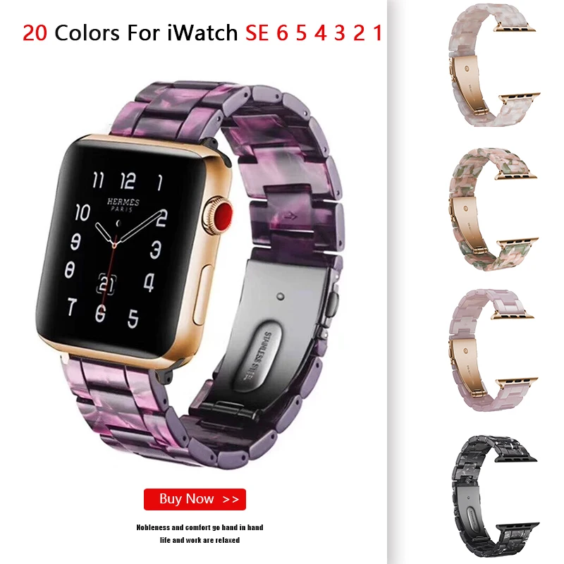 Браслет из смолы для apple watch band SE 6 5 4 40 мм 44 сменный ремешок iWatch Series 3 2 38 42 часов |