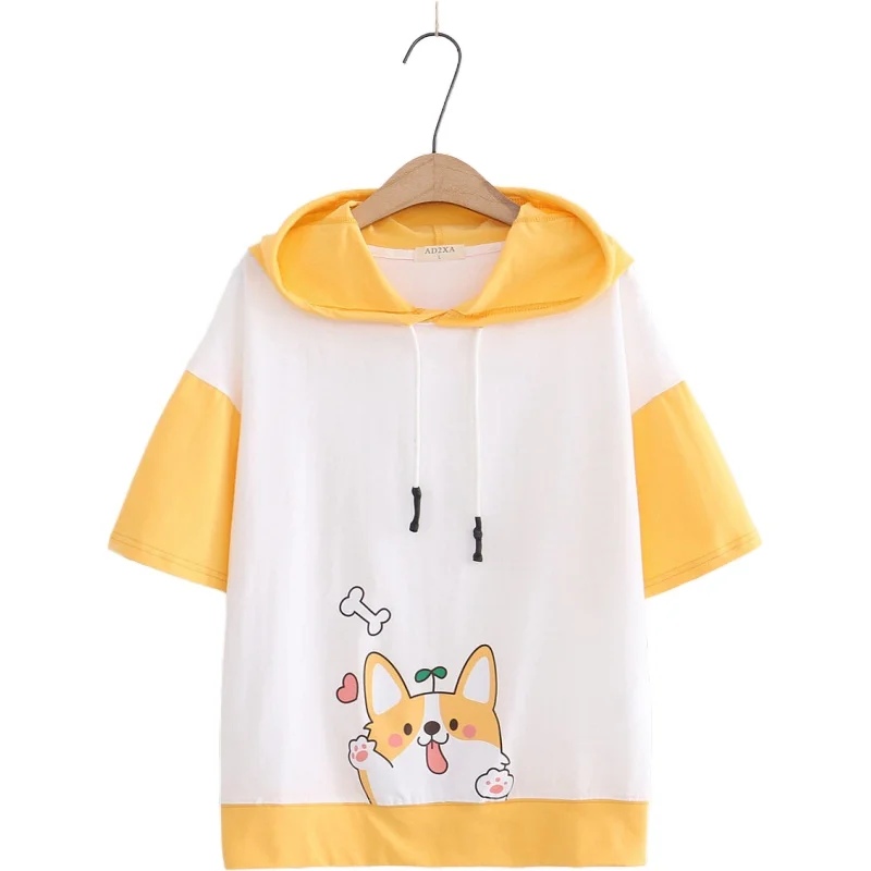 Japanese Mori Women's Hoodies Sweatshirt With Ears On Hood Cartoon Print Harajuku Hooded Short-Sleeve Hoodie Tracksuit
Japanese Mori Women's Hoodies Sweatshirt With Ears On Hood Cartoon Print Harajuku Hooded Short-Sleeve Hoodie Tracksuit