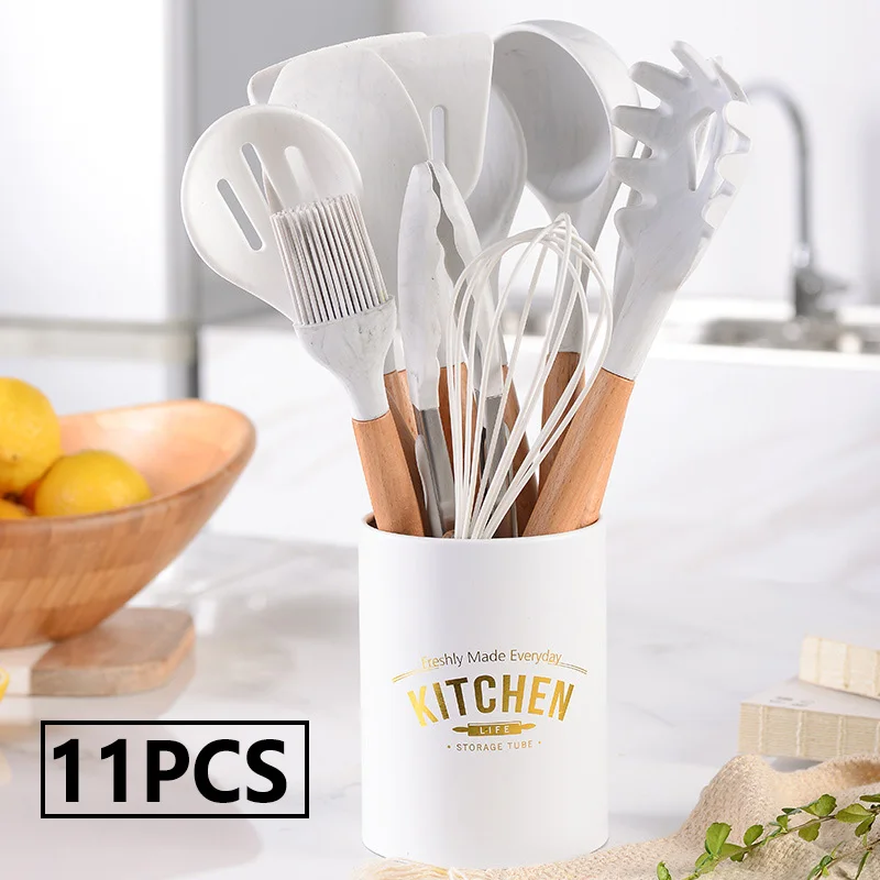 11PCS Premium Silicone Utensils Set Marbling Cooking Tools Sets Spatula Shovel Spoon Food Tongs Wooden Handle Kitchen Cookware
11PCS Premium Silicone Utensils Set Marbling Cooking Tools Sets Spatula Shovel Spoon Food Tongs Wooden Handle Kitchen Cookware