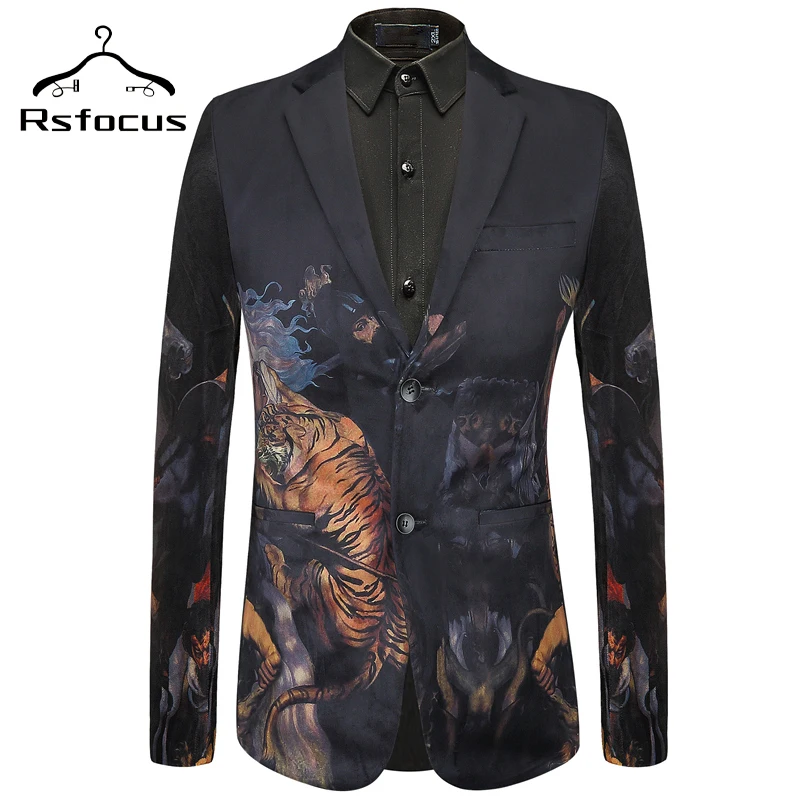 Блейзер Rsfocus XZ318 мужской облегающий, пиджак с принтом тигра, повседневный жакет, осень
Блейзер Rsfocus XZ318 мужской облегающий, пиджак с принтом тигра, повседневный жакет, осень