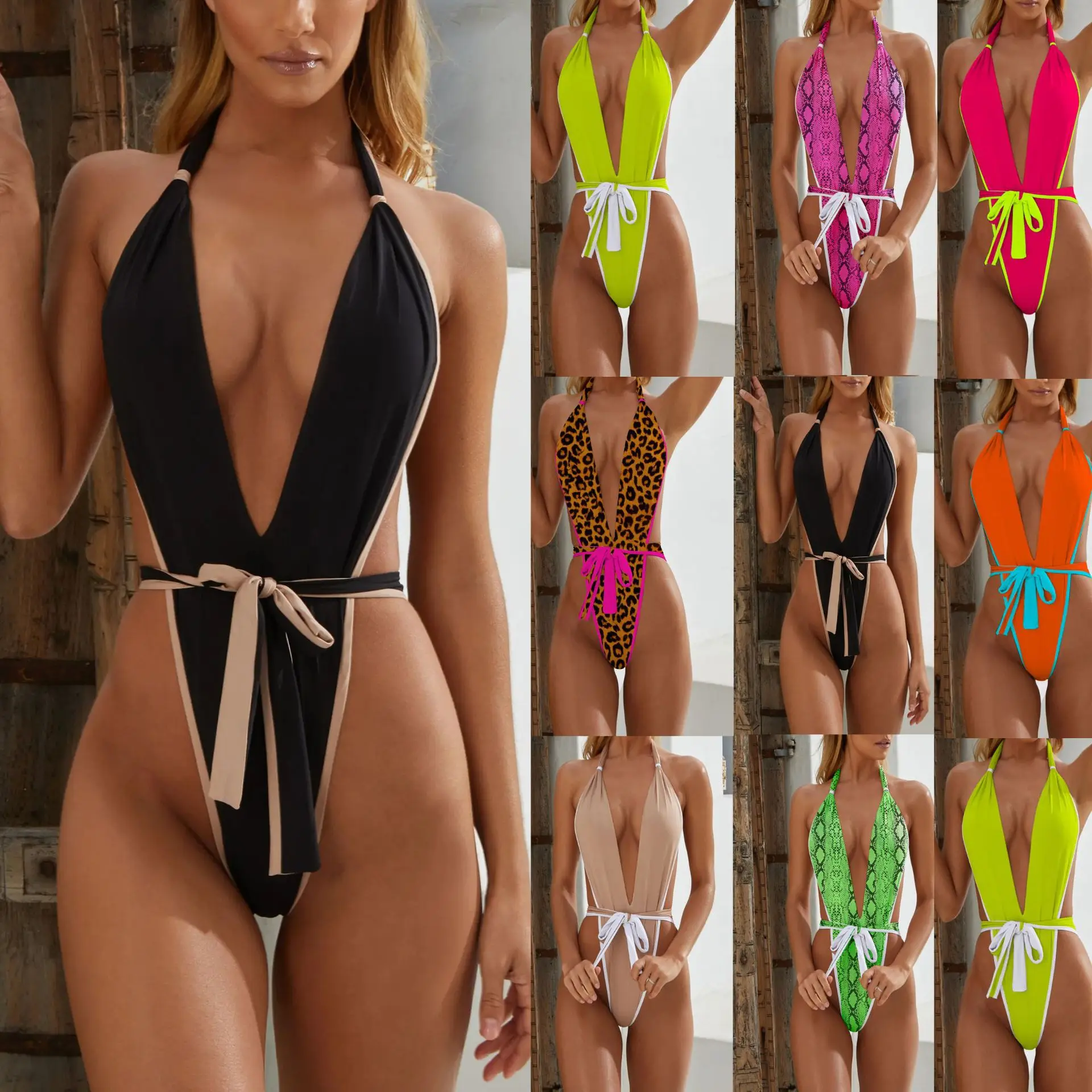 8 Colors Lace Up Deep V Hollow Out Swimming Suit Women One Piece Backless Sexy Swimsuit Female High Split Beachwear Bathing Suit
8 Colors Lace Up Deep V Hollow Out Swimming Suit Women One Piece Backless Sexy Swimsuit Female High Split Beachwear Bathing Suit