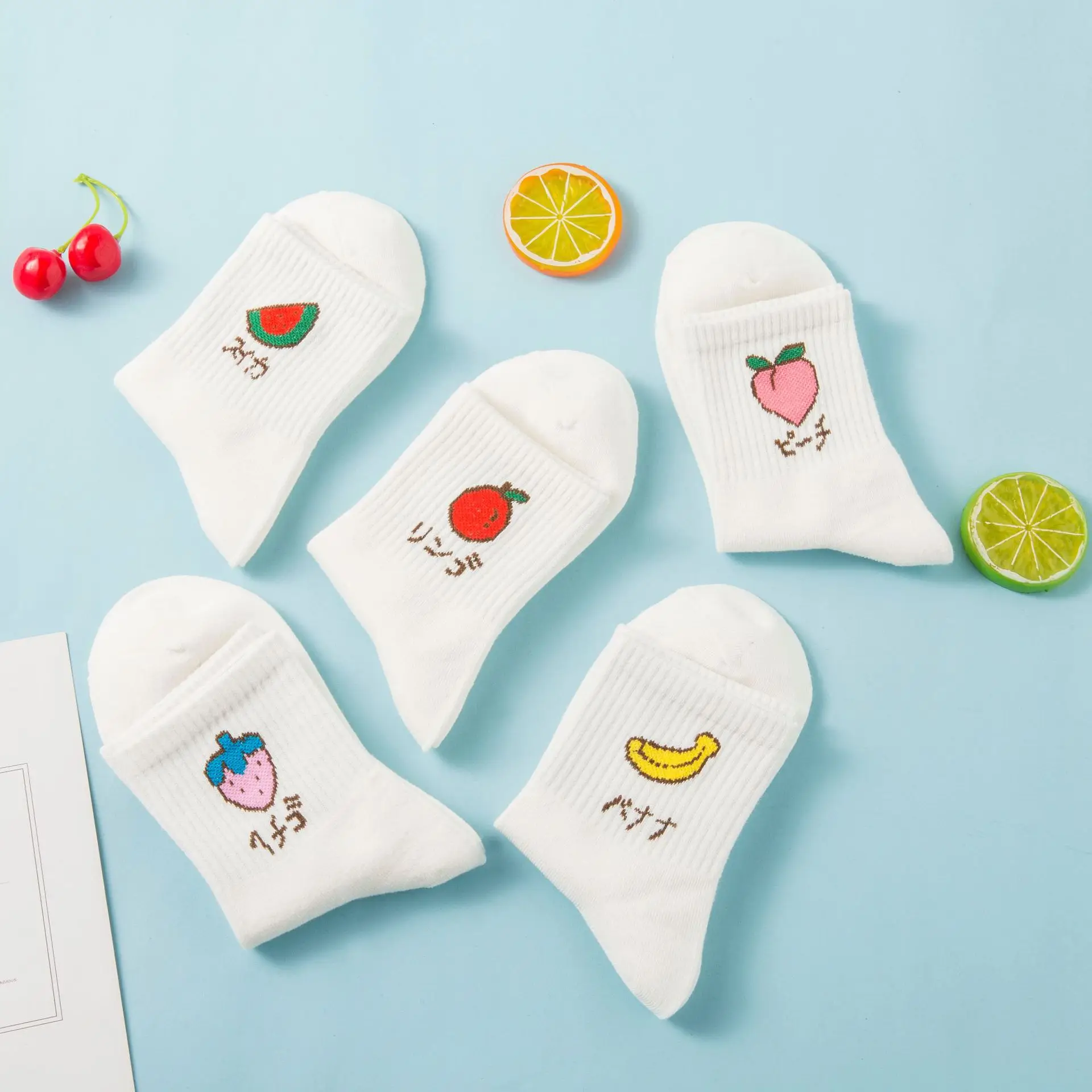 5 Pairs Harajuku Cute Women Cotton Socks Banana Peach Strawberry Cherry Korean Novelty Designer Mori Girl Gift White Pack Kawaii
5 Pairs Harajuku Cute Women Cotton Socks Banana Peach Strawberry Cherry Korean Novelty Designer Mori Girl Gift White Pack Kawaii
