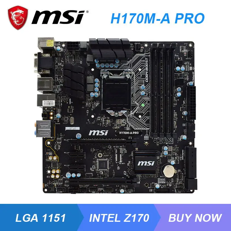Материнская плата 1151, материнская плата DDR4 MSI H170M-A PRO Intel Core i7 7700K 7600K, системная плата 3,0, 64 ГБ, HDMI, SATA3, USB3.1, ATX
Материнская плата 1151, материнская плата DDR4 MSI H170M-A PRO Intel Core i7 7700K 7600K, системная плата 3,0, 64 ГБ, HDMI, SATA3, USB3.1, ATX