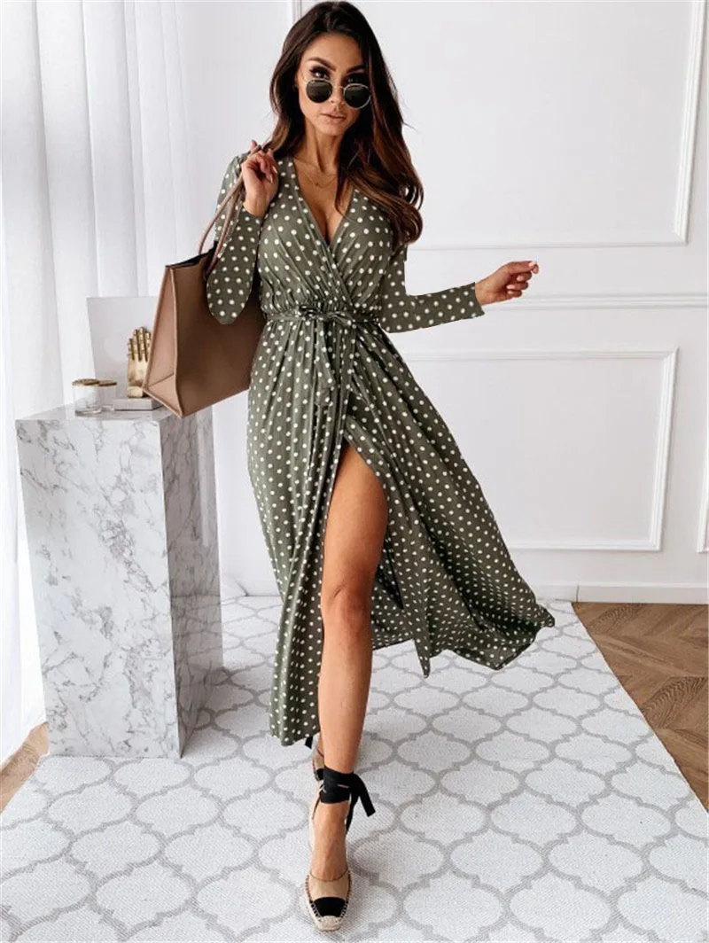2020 Pop-up European and American Fashion Summer Short-sleeved V-neck Bohmia Dot Print Dress Large Group Long Skirt. Plus Size
2020 Pop-up European and American Fashion Summer Short-sleeved V-neck Bohmia Dot Print Dress Large Group Long Skirt. Plus Size