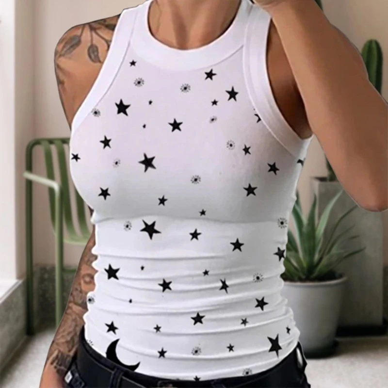 New Women Fashion Summer Vest Stars Print Sleeveless Top Solid Casual Tank Comfortable Round Neck T-Shirt Slim Fit
New Women Fashion Summer Vest Stars Print Sleeveless Top Solid Casual Tank Comfortable Round Neck T-Shirt Slim Fit