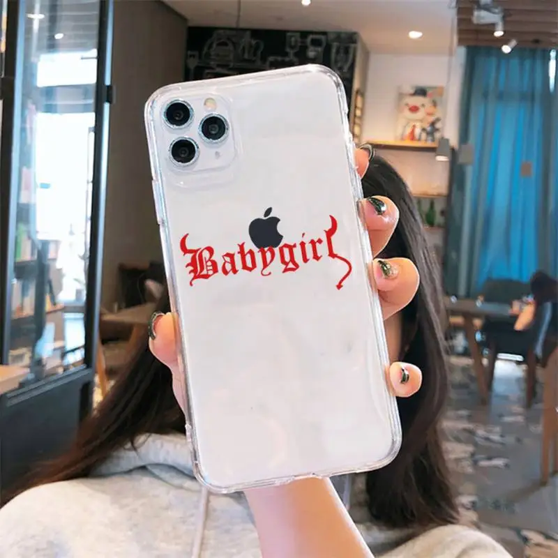 Babygirl honey line Text art Phone Case Transparent for iPhone 6 7 8 11 12 s mini pro X XS XR MAX Plus cover funda shell
Babygirl honey line Text art Phone Case Transparent for iPhone 6 7 8 11 12 s mini pro X XS XR MAX Plus cover funda shell