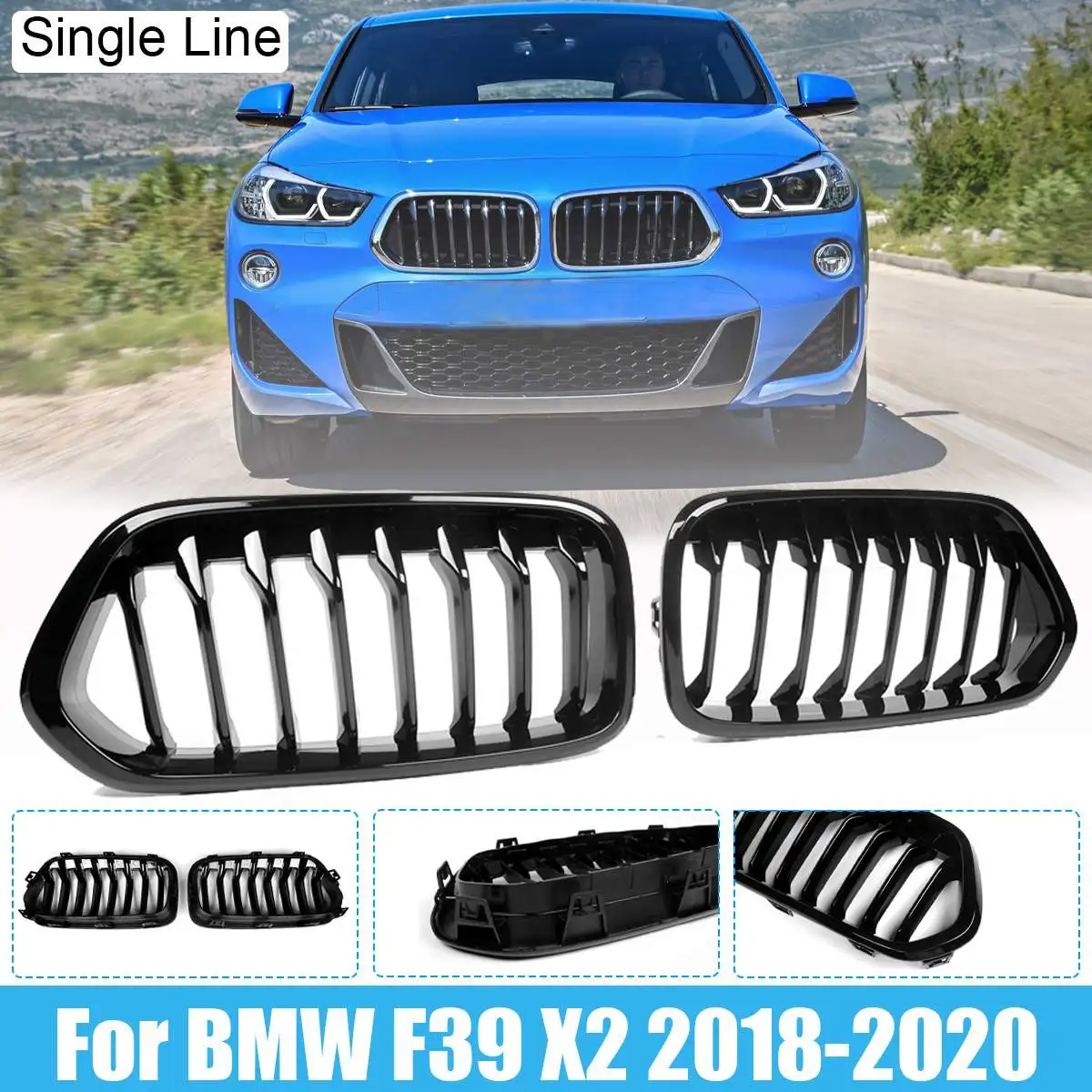 Черная решетка радиатора для переднего бампера BMW F39 X2 M35i xDrive20d xDrive28i sDrive20i 2018 2019 2020 глянцевый черный 1 пара
Черная решетка радиатора для переднего бампера BMW F39 X2 M35i xDrive20d xDrive28i sDrive20i 2018 2019 2020 глянцевый черный 1 пара