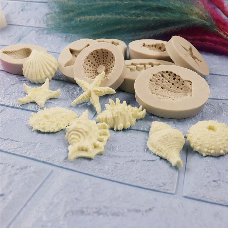New 8 marine life fondant silicone mold DIY cake baking decoration mold starfish shell conch
New 8 marine life fondant silicone mold DIY cake baking decoration mold starfish shell conch