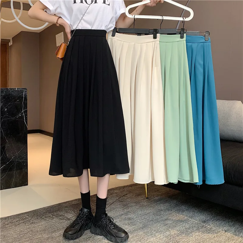 Korean Pleated Skirts Women Elastic High Waist Long Midi Skirt Plus Size Vintage Party Chiffon Dress Harajuku A-Line Casual M244
Korean Pleated Skirts Women Elastic High Waist Long Midi Skirt Plus Size Vintage Party Chiffon Dress Harajuku A-Line Casual M244