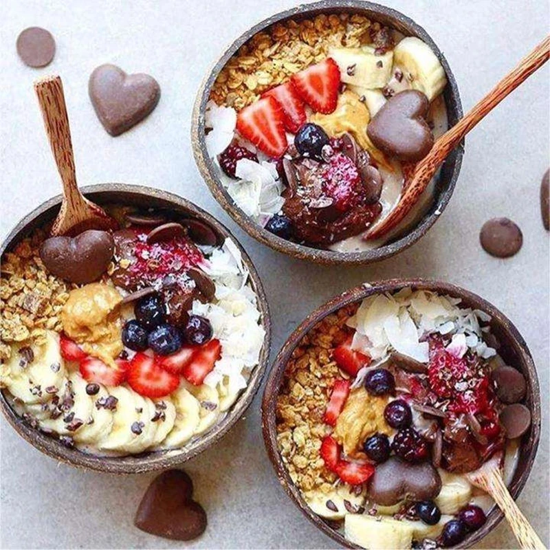 Natural Coconut Shell Bowl Spoon Set Creative Coconut Bowls Fruit Salad Bowl Noodle Wooden Bowl Restaurant Kitchen Tableware
Natural Coconut Shell Bowl Spoon Set Creative Coconut Bowls Fruit Salad Bowl Noodle Wooden Bowl Restaurant Kitchen Tableware