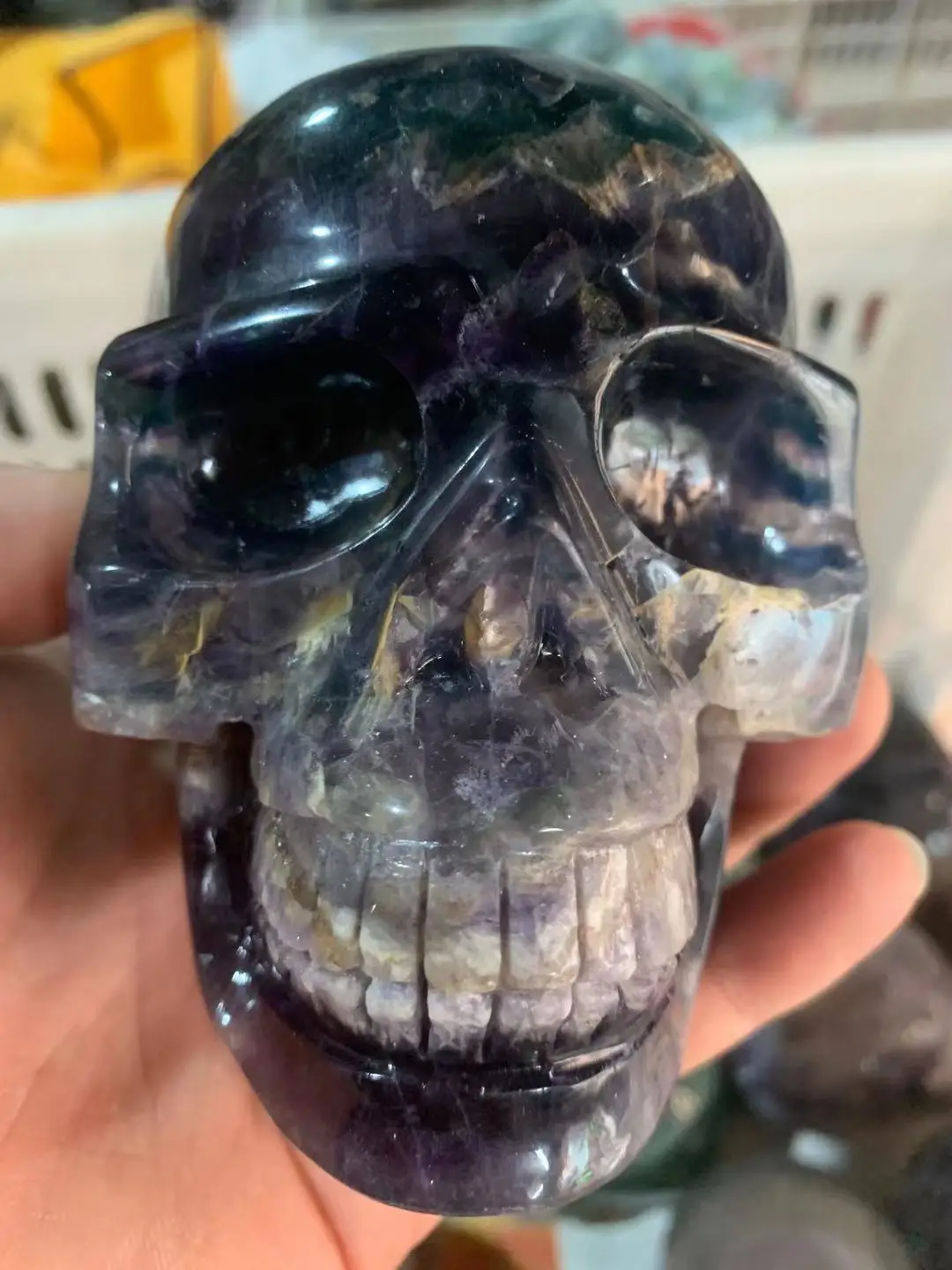 Natural Crystal Mineral Jewelry, 1 piece, Colorful Fluorite, Skull, Crystal Sculpture, Home Decor, Halloween and DIY
Natural Crystal Mineral Jewelry, 1 piece, Colorful Fluorite, Skull, Crystal Sculpture, Home Decor, Halloween and DIY