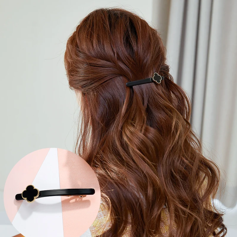 CHIMERA Women Black Four-Leaf Clover Acrylic Hair Clip Clamp Simple Plate Hairpin Korean Spring Hairgrip Elegant Hair Accessorie
CHIMERA Women Black Four-Leaf Clover Acrylic Hair Clip Clamp Simple Plate Hairpin Korean Spring Hairgrip Elegant Hair Accessorie