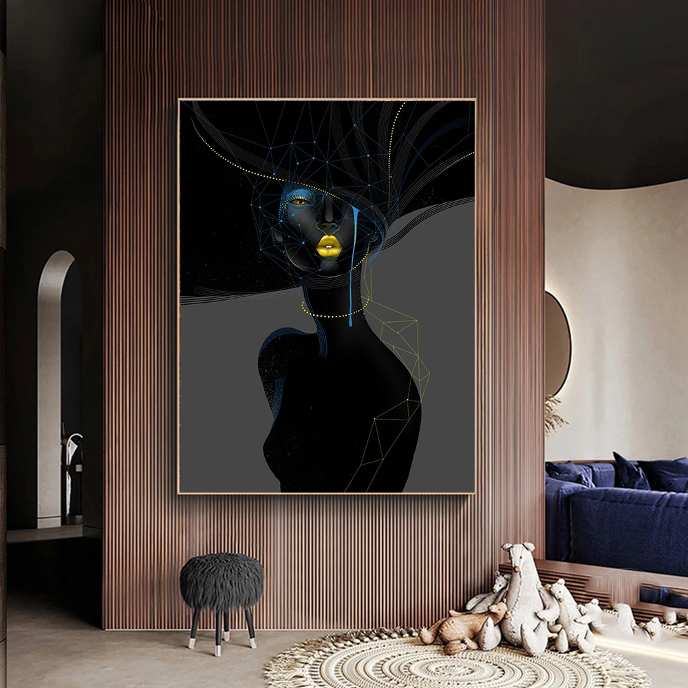 Black Girl Golden Makeup Fashion Canvas Art African Rude Print Gold Face American Women Poster for Living Room Decor Quadro
Black Girl Golden Makeup Fashion Canvas Art African Rude Print Gold Face American Women Poster for Living Room Decor Quadro
