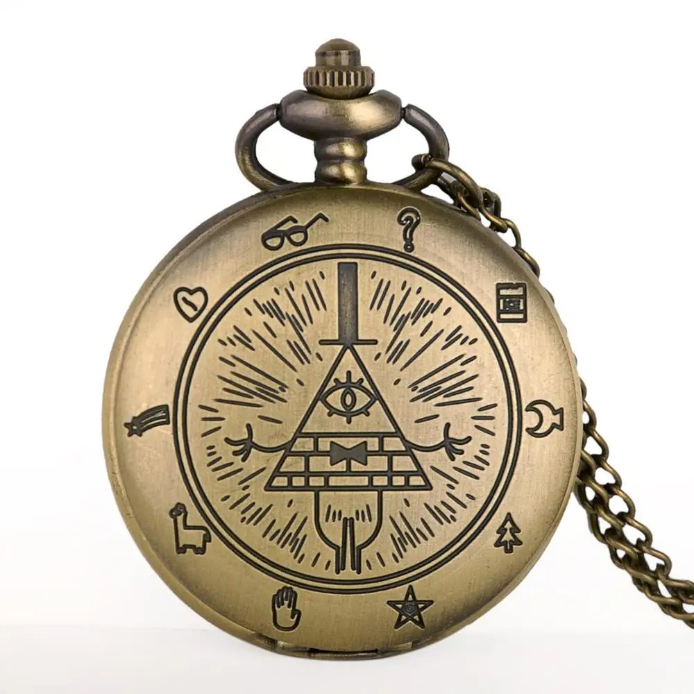 Retro Bronze Pocket Watches Quartz Watch Analog Pendant Unisex with Fob Chain | Наручные часы