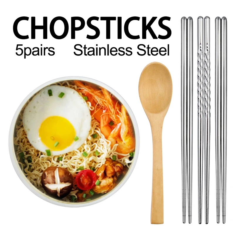 5 Pairs Stainless Steel Square Chopsticks Chinese Stylish Healthy Light Weight Chinese Chopsticks Metal Non-slip Design Kitchen
5 Pairs Stainless Steel Square Chopsticks Chinese Stylish Healthy Light Weight Chinese Chopsticks Metal Non-slip Design Kitchen