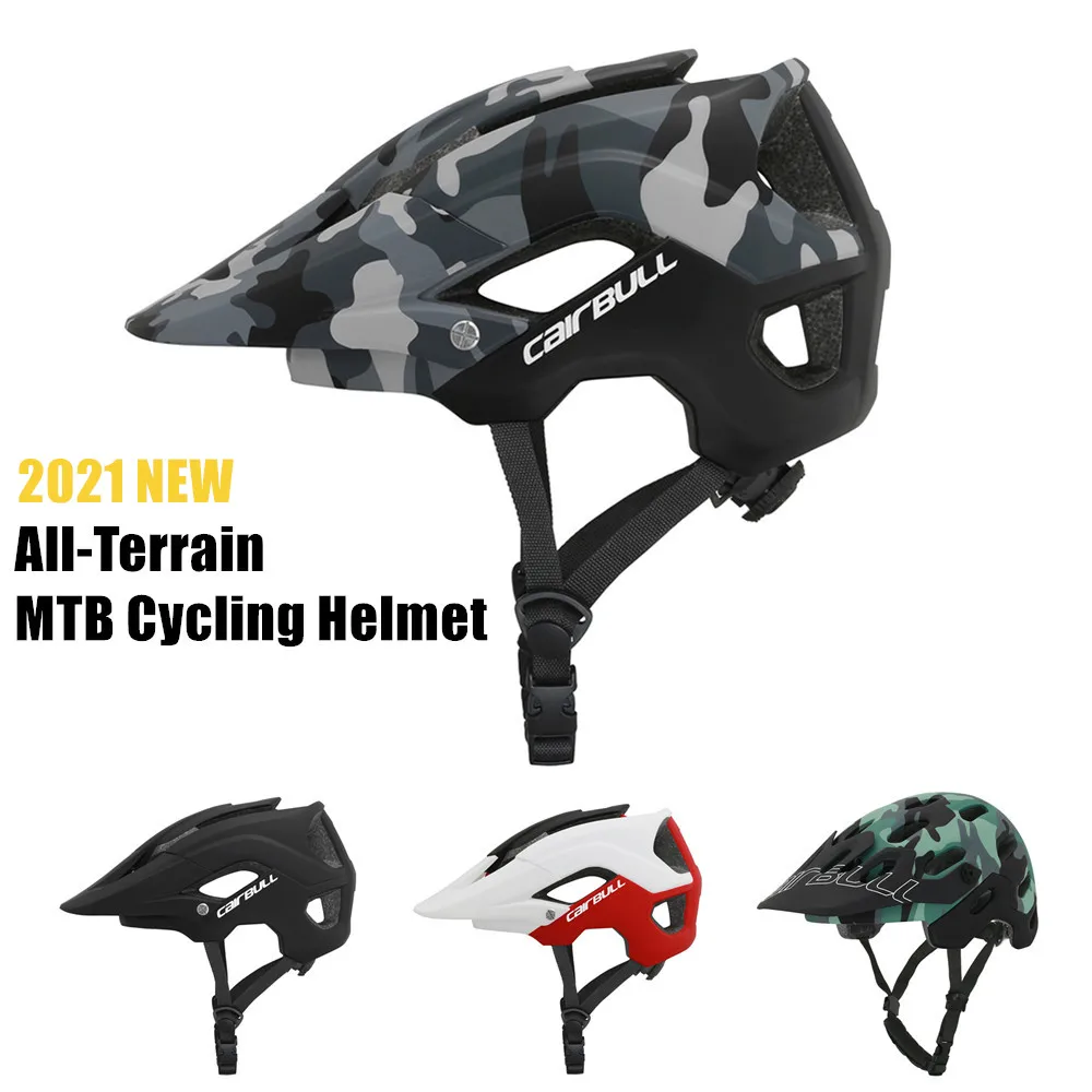 

Cairbull местности 2021 Новый повышенной проходимости MTB Велоспорт Шлем XC AM для езды на горном велосипеде, Безопасность шлем с большими полями шлем (с пер. испанский)