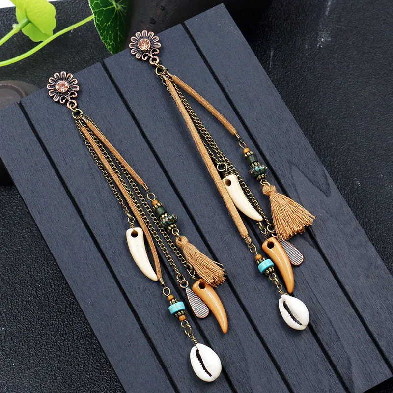 Boho Long Tassel Leather Dangle Earring For Women Vintage Tibetan Jewelry Summer Shell Gypsy Earring Beaded Earrings
Boho Long Tassel Leather Dangle Earring For Women Vintage Tibetan Jewelry Summer Shell Gypsy Earring Beaded Earrings