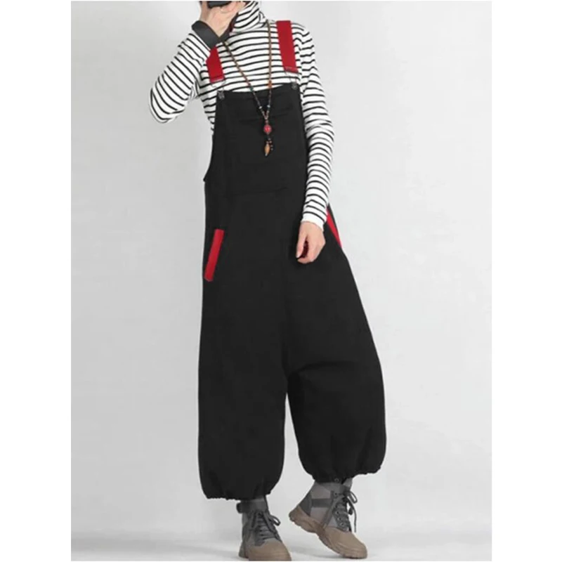 Women Jumpsuit Summer Loose Casual Color Block Jumpsuit Sleeveless O Neck Buckles Overalls Leisure One Piece Garment for Female
Women Jumpsuit Summer Loose Casual Color Block Jumpsuit Sleeveless O Neck Buckles Overalls Leisure One Piece Garment for Female