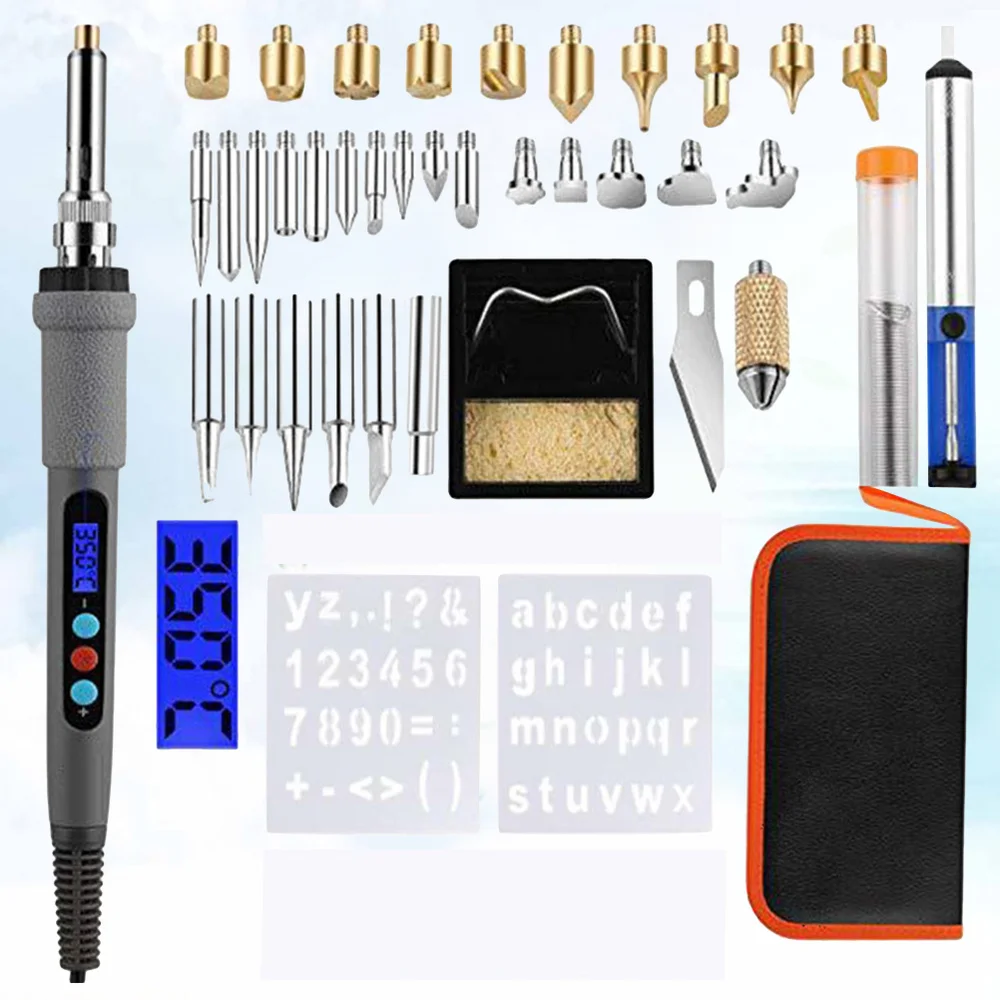 41pcs/set Wood Burning Engraving Branding Brush Set LCD Digital Temperature Soldering Iron Welding Wood Embossing Burning Set (U
41pcs/set Wood Burning Engraving Branding Brush Set LCD Digital Temperature Soldering Iron Welding Wood Embossing Burning Set (U