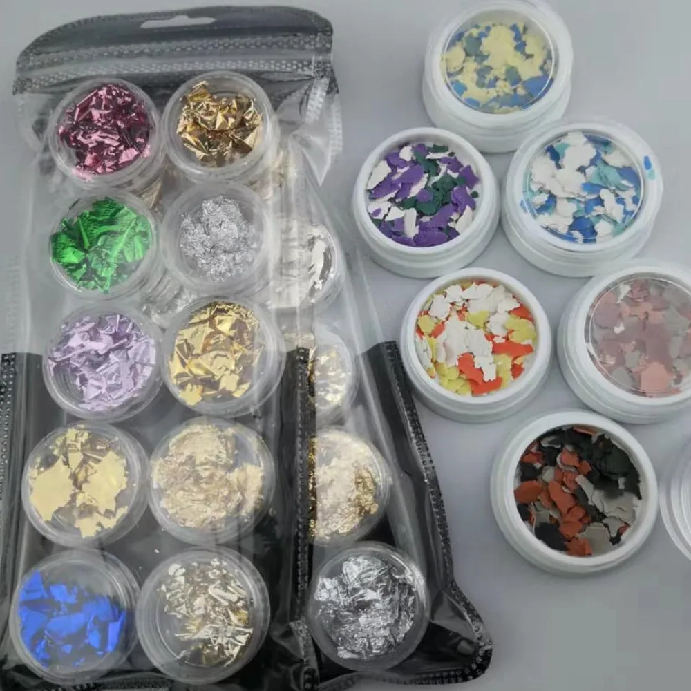 10 Box Set Gold Silver Irregular Aluminum Foil Paper Nail Art Sticker Irregular Mica Slice 3D Glitter Manicure UV Gel Polish
10 Box Set Gold Silver Irregular Aluminum Foil Paper Nail Art Sticker Irregular Mica Slice 3D Glitter Manicure UV Gel Polish