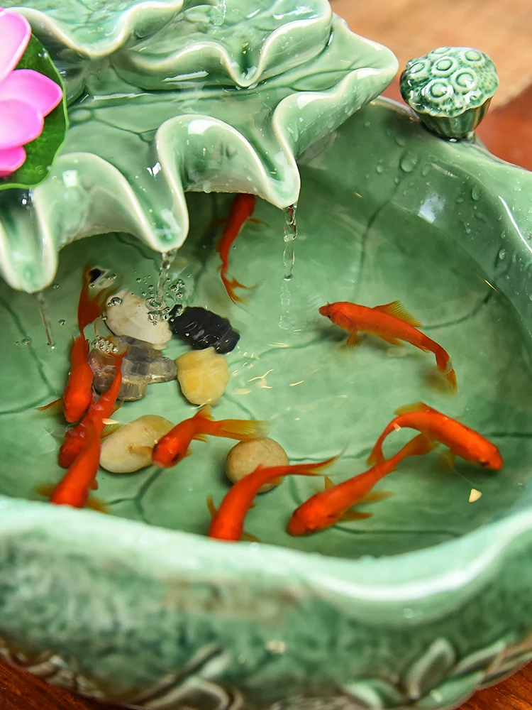 Ceramic Living Room Home Decoration Water Fountain Fish Tank Humidifier Desktop Decoration Feng Shui Wheel Office Fortune
Ceramic Living Room Home Decoration Water Fountain Fish Tank Humidifier Desktop Decoration Feng Shui Wheel Office Fortune