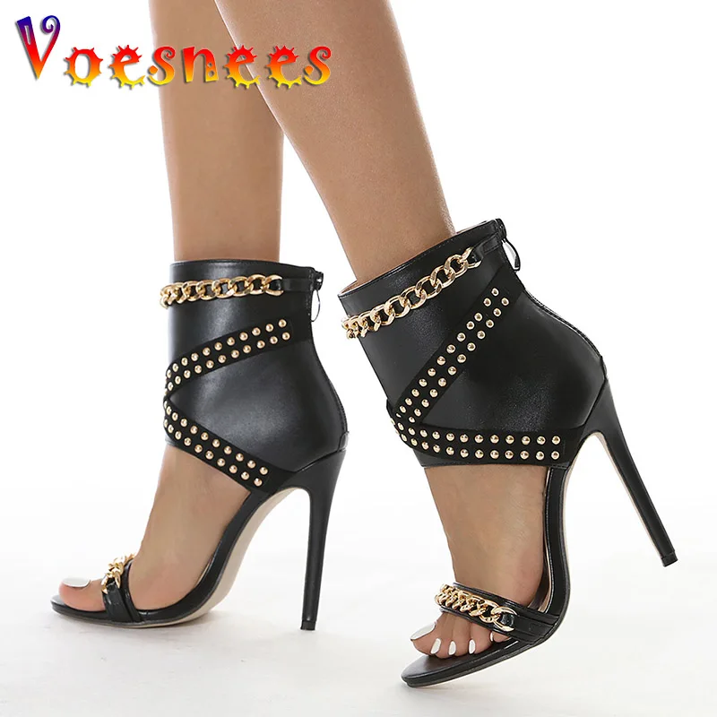 European American Rock Style Rivet Decorative Sandals Thin Heel Chain One Word Band High-heels Women's Short Cylinder Zip Shoes
European American Rock Style Rivet Decorative Sandals Thin Heel Chain One Word Band High-heels Women's Short Cylinder Zip Shoes