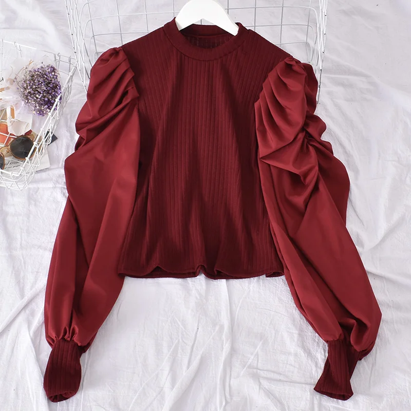 2020 Autumn New Chic Puff Sleeve Women Sweaters Vintage Patchwork Half Turtleneck Pullover Female Streetwear Korean Sueter Mujer
2020 Autumn New Chic Puff Sleeve Women Sweaters Vintage Patchwork Half Turtleneck Pullover Female Streetwear Korean Sueter Mujer