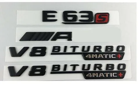 Черный для E63S Для AMG V8 BITURBO 4matic + Значки крыла багажника-эмблемы Mercedes Benz | Запчасти