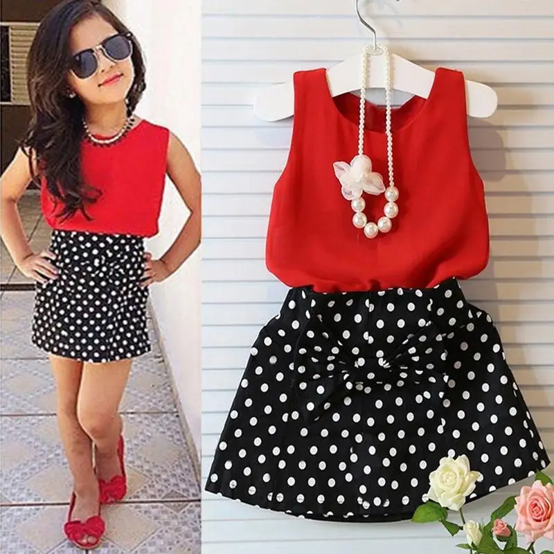 Summer Girls Sleeveless O Neck Vest Tops Dot Printed Skirt Outfit Casual Baggy Cute 2pcs Suit
Summer Girls Sleeveless O Neck Vest Tops Dot Printed Skirt Outfit Casual Baggy Cute 2pcs Suit