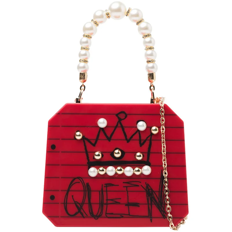 Ladies New Brand Personality Crown Graffiti Letter Design Summer Shoulder Messenger Bag Women Luxury Pearl Chain Handbag
Ladies New Brand Personality Crown Graffiti Letter Design Summer Shoulder Messenger Bag Women Luxury Pearl Chain Handbag