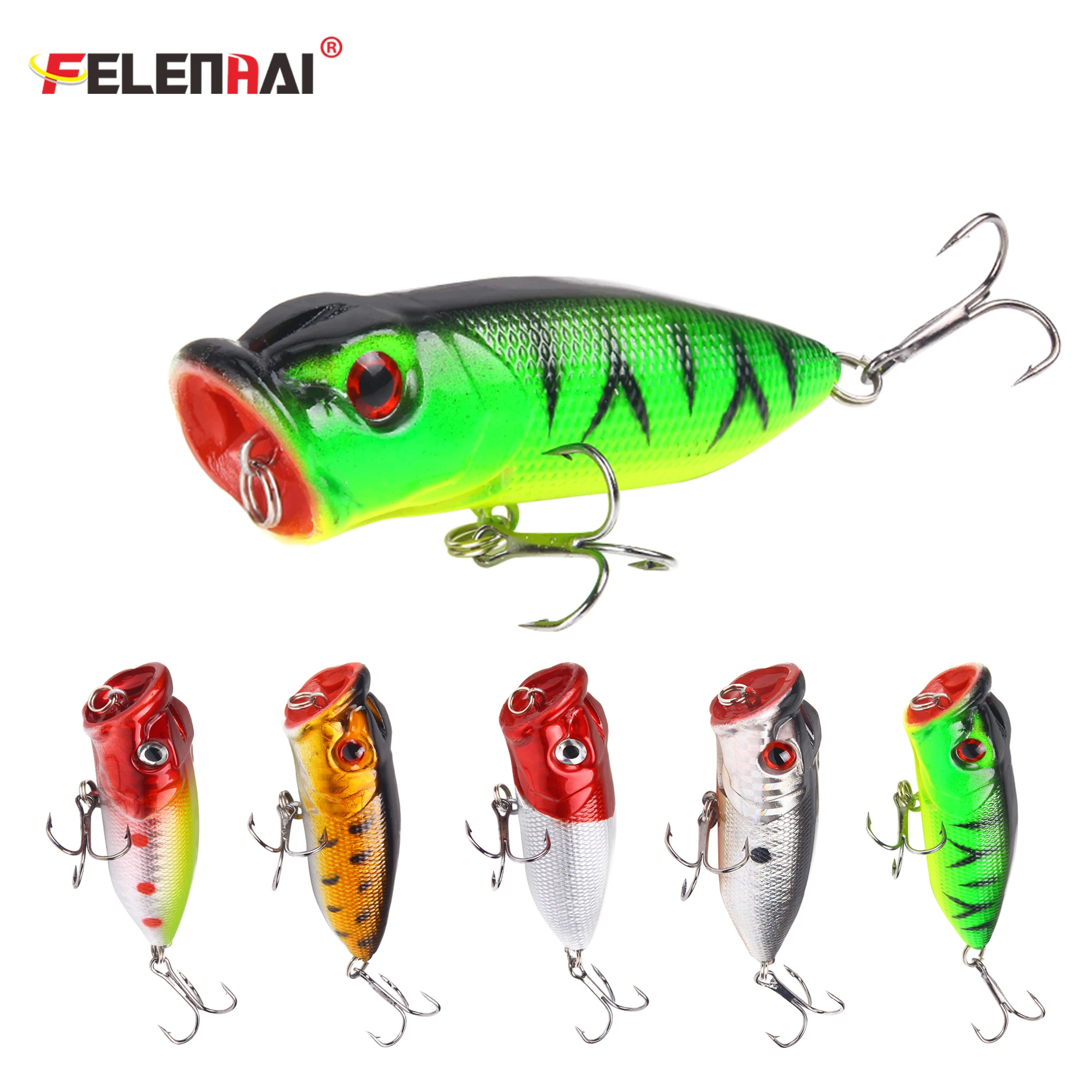 Felenhai Popper Wobbler Fishing Lures Top Water Sinking Hard Fishhook Rock Artificial Baits Pesca Carp Pike With 2 Pcs 6# Hooks
Felenhai Popper Wobbler Fishing Lures Top Water Sinking Hard Fishhook Rock Artificial Baits Pesca Carp Pike With 2 Pcs 6# Hooks