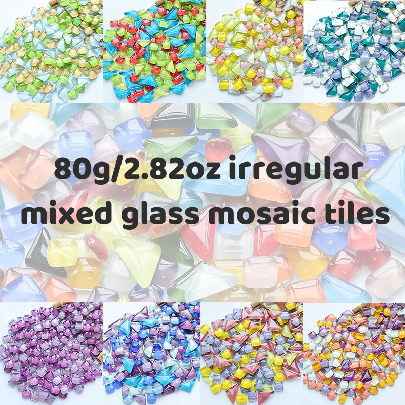 80g/2.82oz DIY Mosaic Tiles Glittering Artificial Crystal Glass Irregular Shape Art Craft Materials Bright Gem Mosaic Stones
80g/2.82oz DIY Mosaic Tiles Glittering Artificial Crystal Glass Irregular Shape Art Craft Materials Bright Gem Mosaic Stones