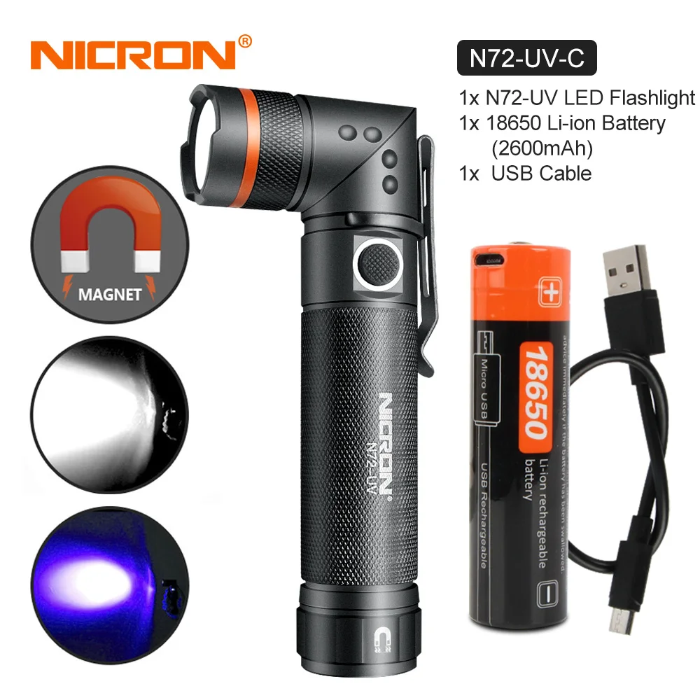 NICRON Фонарик N72 Белый/УФ
NICRON Фонарик N72 Белый/УФ