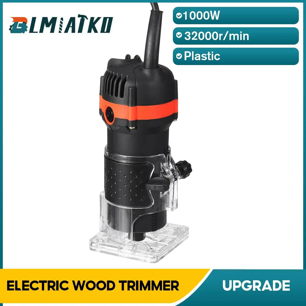 1000W 32000r/min Woodworking Electric Trimmer Wood Milling Engraving Slotting Trimming Machine Hand Carving Machine Wood Router
1000W 32000r/min Woodworking Electric Trimmer Wood Milling Engraving Slotting Trimming Machine Hand Carving Machine Wood Router