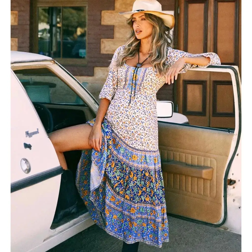 Vinatge Chic Midi Dress Women Autumn Puff Sleeve Floral Printed Bohemian Long Dresses Ladies Casual Holiday Vestidos Mujer Robe
Vinatge Chic Midi Dress Women Autumn Puff Sleeve Floral Printed Bohemian Long Dresses Ladies Casual Holiday Vestidos Mujer Robe
